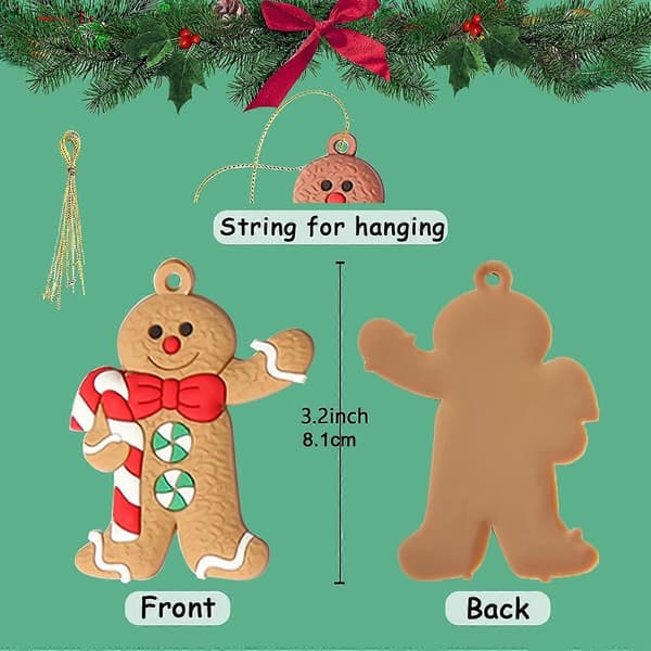 12 stk. honningkagemænd til træet, assorteret plastik og til ophængning på træet Candy Gingerbread