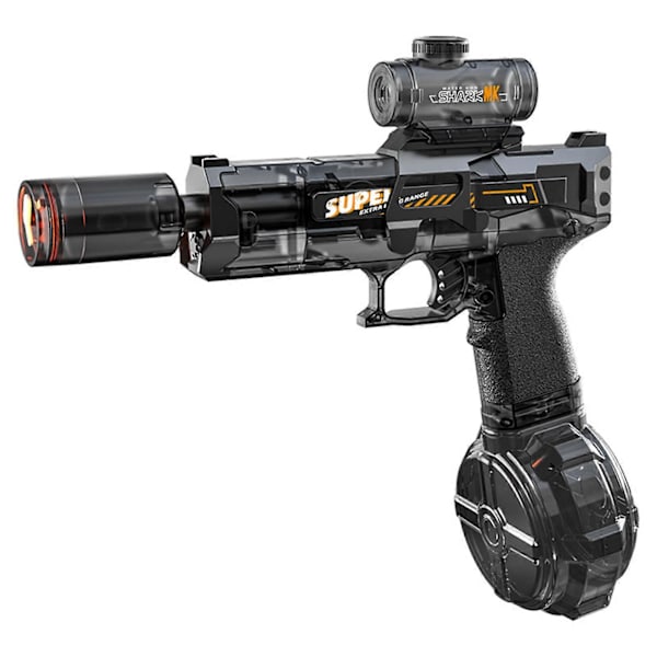 Elektrisk vattenpistol, lång räckvidd, automatisk vattensprutpistol med belysning, vattenblaster för barn och vuxna [YJD] Black