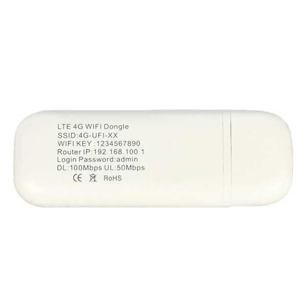 Olåst 4g Lte Usb Modem Mobil Trådlös Router Wifi Hotspot Simkortplats[YJD] White 1 Pc