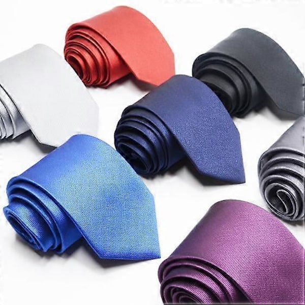 Ensfarvet slips formelt herreslips (8 cm) [HK] purple