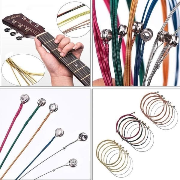 60 delar gitarrtillbehörssats inklusive plektrum, stämapparat, capo, 3-i-1 strängklippare, akustiska gitarrsträngar [YJD][YJD]