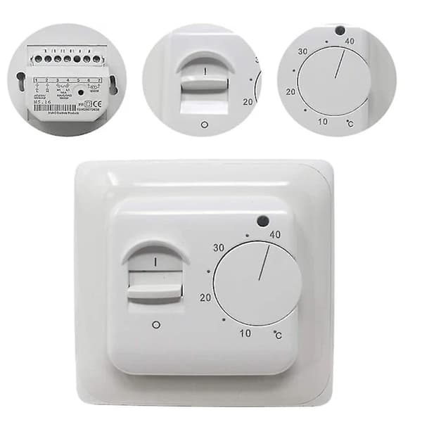 Elektrisk gulvvarmetermostat med AC 220V 16A sensor og mekanisk styring[YJD]