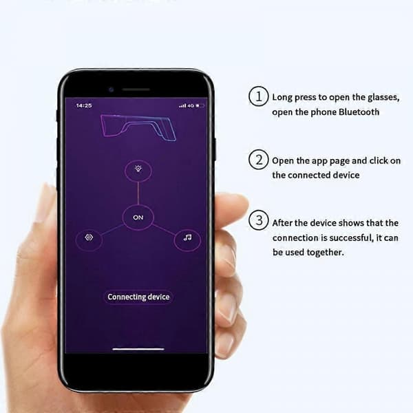 LED Bluetooth smarte briller, fullfarge og programmerbare, USB-ladede, app-kontrollerte, lysende festbriller – kompatible med iOS/Android[YJD] Red