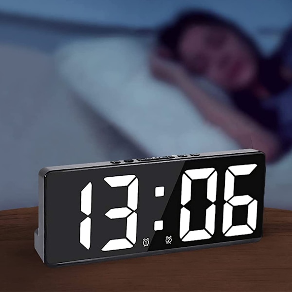 Digital vekkerklokke for soverom, med justerbar temperatur [kk]