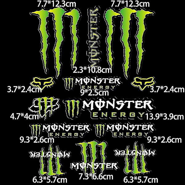 Racingbil Motorcykel Monster Energy Hjälm Dekaler För Yamaha Honda Kawasaki Suzuki (YJD)