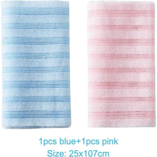 Exfolierande badhandduk - Ej specificerad - 2-pack - Blå och Rosa - Polyesterfiber - Dubbelsidig textur [YJD][YJD] Blue, Pink