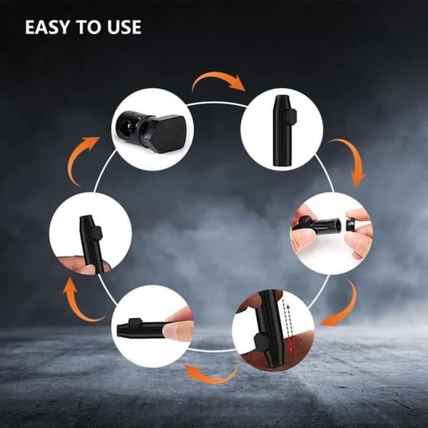 4-delt aluminiumssniff-snusdispenser, snusflaskedispenser med 4 tragte (sort) Black