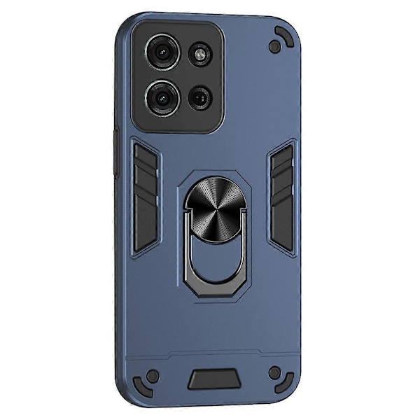 För Motorola Moto G75 5G Skal PC TPU Fallskydd Telefonfodral med Ringstativ - Grön[HK] Multicolor Blue