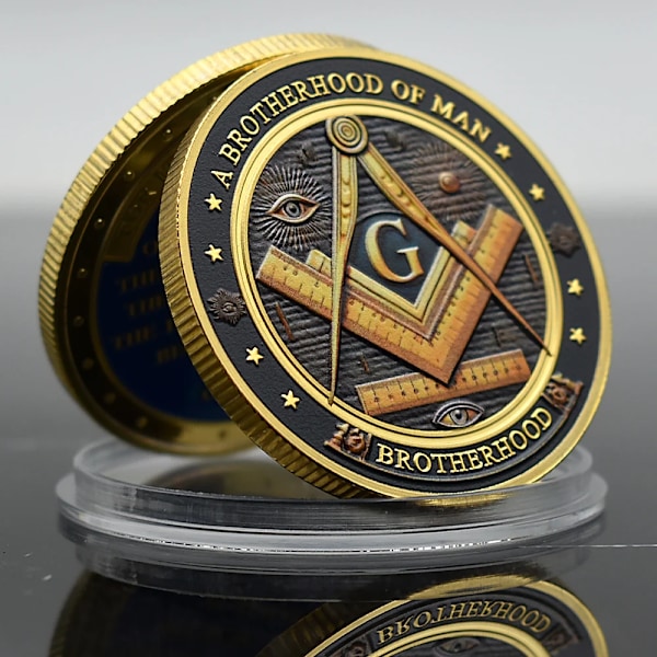2024 Uusi Veljeskunnan Muistomitali Metallinen Vankka Vapaamuurarimitali Haastekolikkokokoelma Joululahja (YJD) Silver-1pc