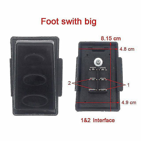 Elektrisk bilomkopplare för barn, framåt stopp bakåt joystick för barnbil, fotpedal gasreglage omkopplare RC bil strömbrytare[YJD] Big foot switch