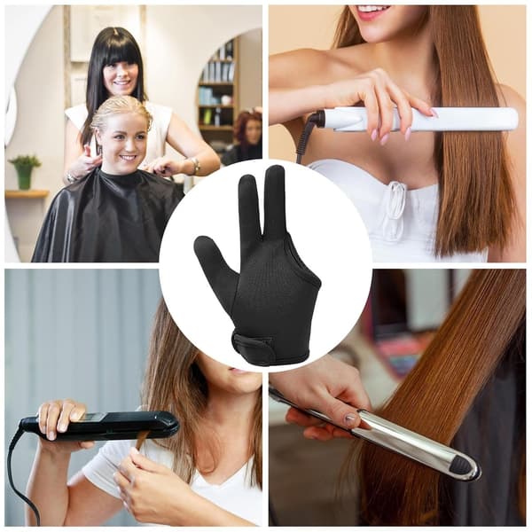 Krøllejernshandsker, 3-fingrede elastiske vanter til varmebeskyttelse - Maskinvaskbare, behagelige professionelle hårstylingværktøjer til H[YJD]