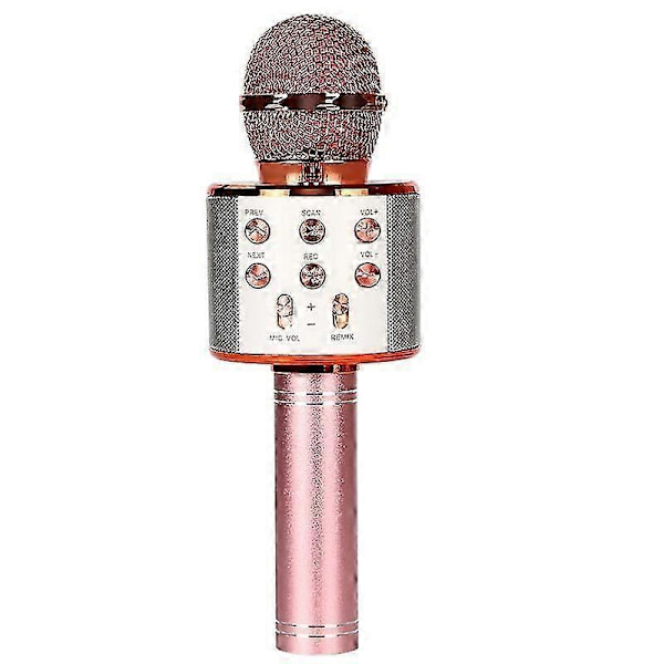 Trådløs Bluetooth Karaoke Mikrofon, iOS Computer Kompatibel (Rosa Guld)[YJD]