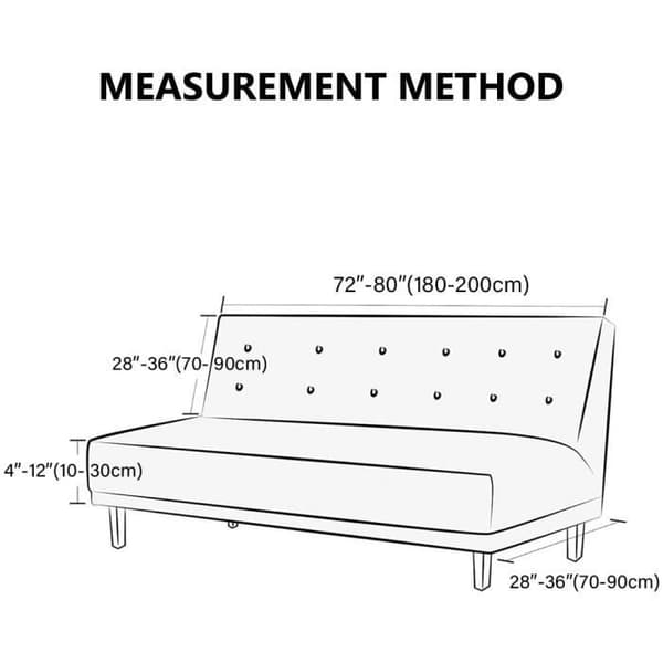 Sofföverdrag - utan armstöd - 3-sits 190-210 cm - Enfärgad mörkgrå - Vikbar (YJD)