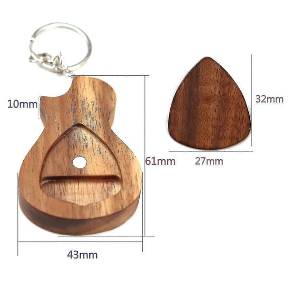 Sztxj gitarrplektrumbox med 1 träplektrum, kompatibel med gitarrbasmusikinstrument[YJD]