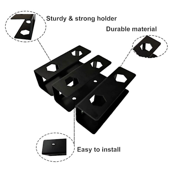 Laptop Holder til Montering Under Bordplade Pladsbesparende Holder Notebool Holder Display[YJD] Black