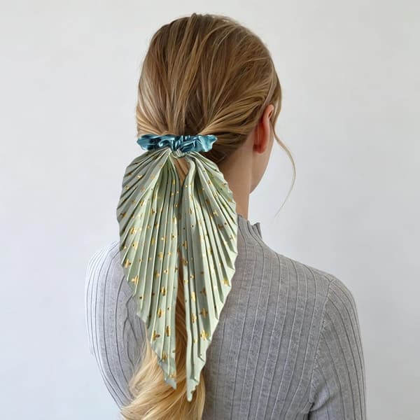 Scrunchies til tyndt hår - Ingen træk, hårelastikker til kvinder og piger, styling, modetilbehør | Bløde elastikker til hjem, kontor, rejser [YJD] light green