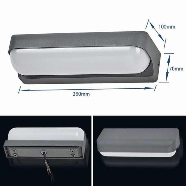 Væglampe - YYV - Moderne - 12W LED - IP65 - Sort/Varm Hvid (YJD)