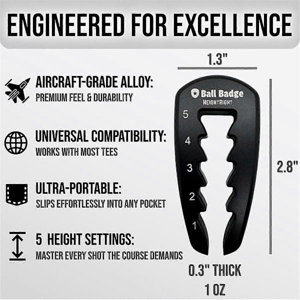 2 ST Justerbar Golf Tee Höjd Verktyg Precision Tee Höjd Inställare[YJD]