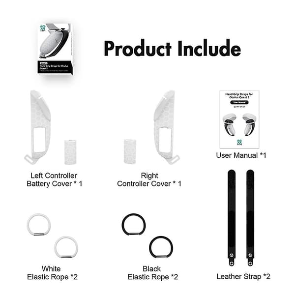 Justerbar Læder Håndrem til Meta Quest 2 Controller Anti Slip Håndbånd (YJD) Black