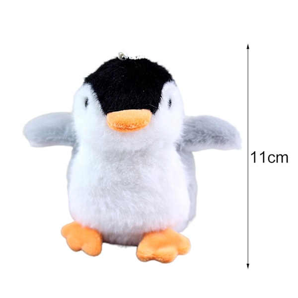 Plush Hengermyk, Myk og Enkel Henge Mini 3D Øyne Søt Pingvin Plush Nøkkelring Vesketilbehør Jiyuge  (YJD) Black