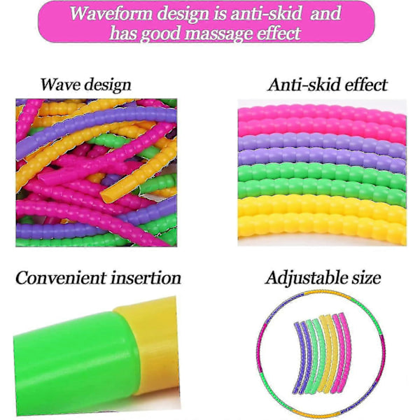 2-pack Hula Hoop-ringar, för barn, 8 demonterbara sektioner, lämpliga för Hula Hoop, inomhus- och utomhusfitness, gymnastik, dans och yoga - [YJD]