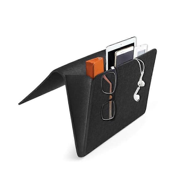 Filtpose Sengeopbevaringspose til organisering af 4 stk. sorte hængeposer [YJD] Black 28*22*7cm