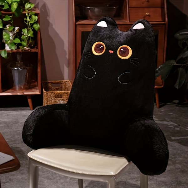 Ergonomisk kontorstol til lange siddesessioner, understøtter op til 113 kg [YJD] Black 55.60 CM