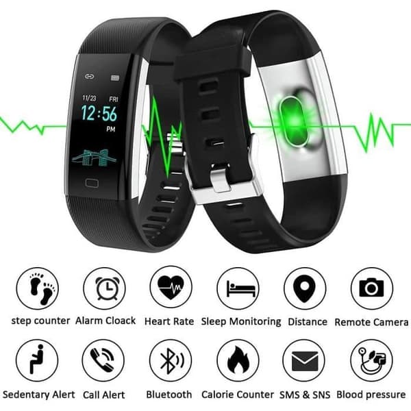 Smartwatch til kvinder og mænd, aktivitetsmåler, pulsmåler, IP68 vandtæt, skridttæller, GPS, smartur til Android og iOS (YJD)