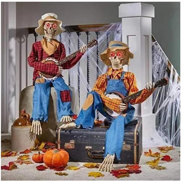 Halloween-luuranko koristeet, animoituja hahmoja valaistukseen ja koristeluun, 2 kpl setti Set 2