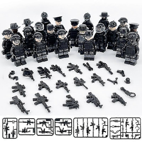 ZK-22 stk/sett Militære Byggeklosser Serie Svart Spesial Politi og Terrengbil Sett Små Partikler Samlet Minifigur Leke