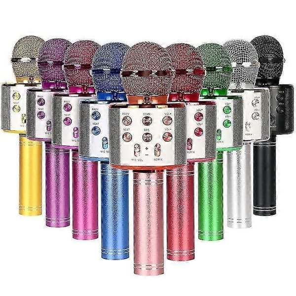 Trådløs Bluetooth Karaoke Mikrofon, iOS Computer Kompatibel (Rosa Guld)[YJD]