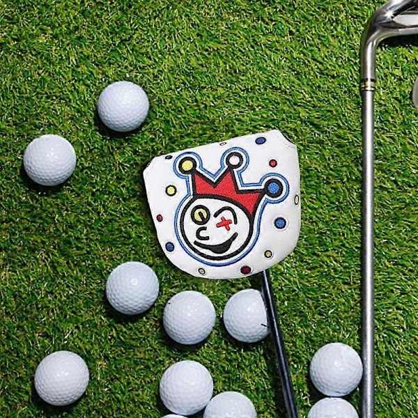 Golf Putter Huvudskydd Vattentätt Clown Design Golfklubba Roliga Skydd Halvcirkel PU Kort Hals Golfklubba Huvudskydd Tillbehör För[YJD] Green