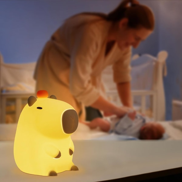 Capybara nattlampe - Søte Capybara gaver Dekorer barnerommet med søte silikon capybara nattlamper Jul