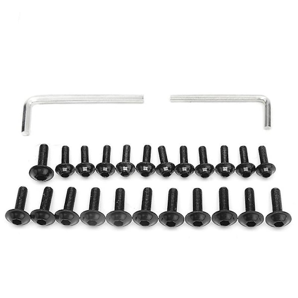 158PCS Universal Motorcykel Kåpskruvar Muttrar Kit Kaross Skruvar för YZF R1 R6 R3 2004- 20[HK] Black