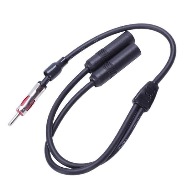 1 hann til 2 hunn Y bilstereo radioantenneadapter Black