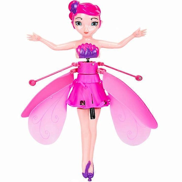 Flyvende Fe Flyvende Prinsesse Dukke magisk Flyvende Pixie Legetøj Infrarød Induktionskontrol Legetøj, Halloween Julegaver til Piger og Drenge [HK] Pink