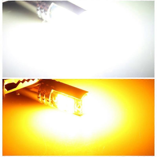 2 ST T4W BA9S LED Lampa BAX9S H21W BAY9S LED H6W H5W Super Stark LED För Bakre Dimljus Bil Ljus Skylt Parkerings Backlampa[YJD] BA9S Amber
