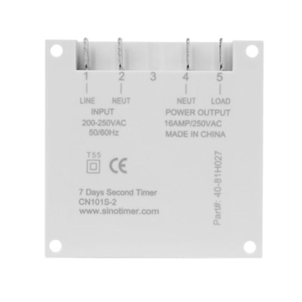 1 sekunds intervall 12V digital LCD-timerbrytare 7 veckoprogrammerbar tidsreläprogrammerare CN101S White