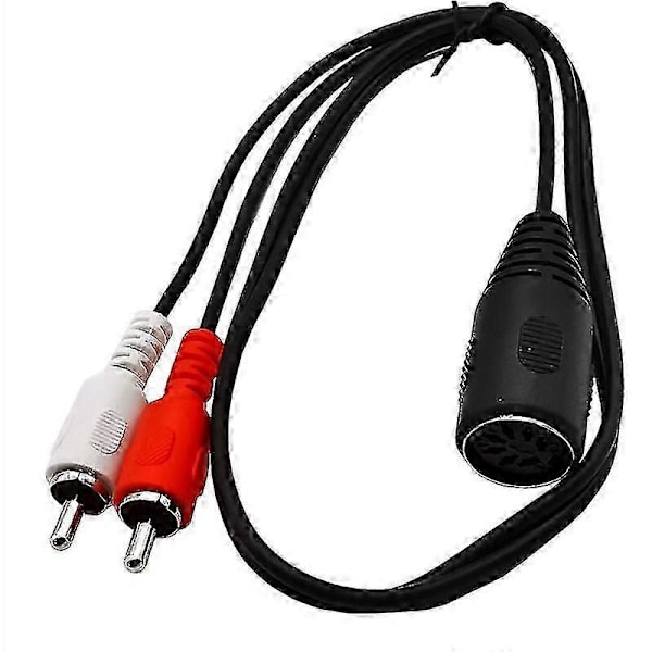 Midi Kabel 7-pin Din Hun Til 2 Dobbelt Rca Han Stik Audio Kabel 1.5m Din 7pin Til 2rca Han Ledning 0.5m 1m 1.5m[HK] 0.5m