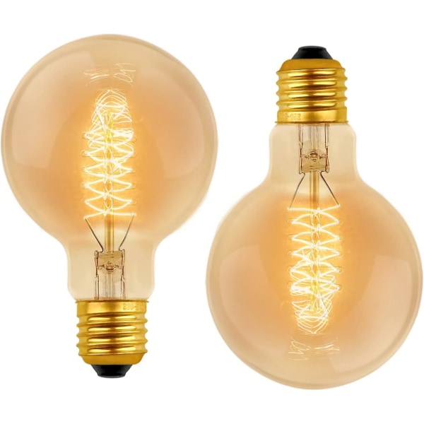 Vintage G80 E27 dimbar glödlampa 40w varm vit 2700k, AC 220v, retro glödlampor dekorationslampor E27 spiral volfram glödlampa, paket med 2