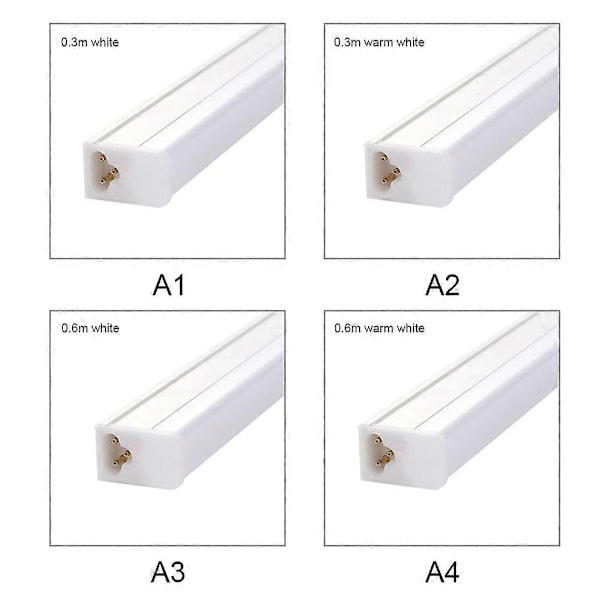 220V LED T5 Rør Lampe, Integrert Design, PVC, Varm/Kald Hvit[YJD] Black white