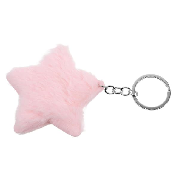 Pink Plys Stjerne Nøglering til Kvinder Piger Sød Rygsæk Charm[YJD]