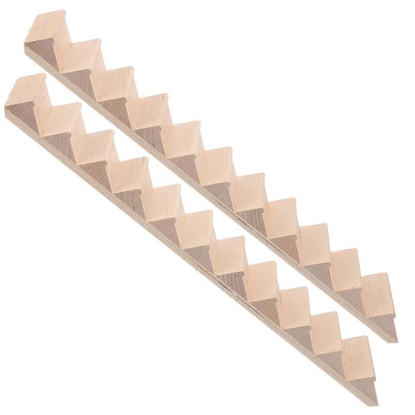 Miniature trætrappe uden gelænder dukkehus trappe 2 stk til dekoration [YJD]
