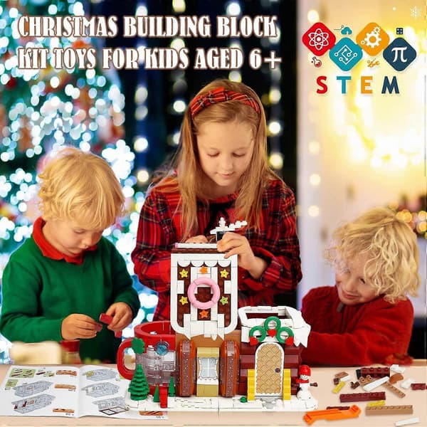 Julpepparkakshus Byggsats - 628 Delar, Rolig STEM-leksak för barn, Perfekt Julklapp![YJD]