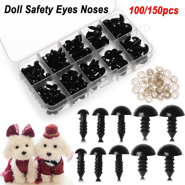 Muovista valmistetut DIY-tarvikkeet eläinnukeille, turvallisuus silmät [kk] 150PCS