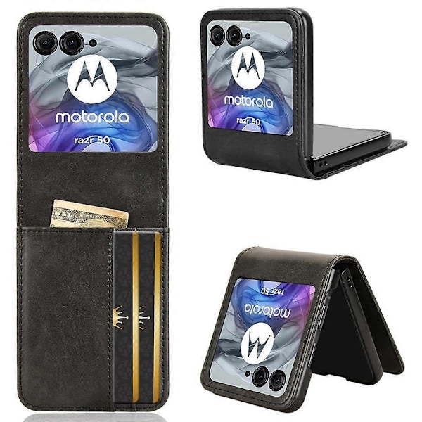 Motorola Razr 50 5G Lompakkokotelo Iskunkestävä Nahkainen Puhelinkuori [HK] Multicolor Style D