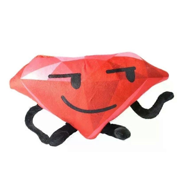 HaKeLai Ny BFDI Battle For Dream Island Plyschleksak Gosedjur Mjukt Djur X Siffror Blintz Block Markör Penna Häftapparat Pommes Frites Gåvor[YJD] Ruby 23cm