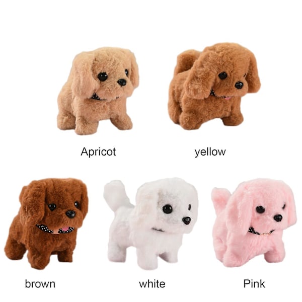 Elektronisk Robot Hund Gående Barkande Svansviftande Valp Plush Leksak Barnpresenter, 100% Ny_v (YJD) Apricot