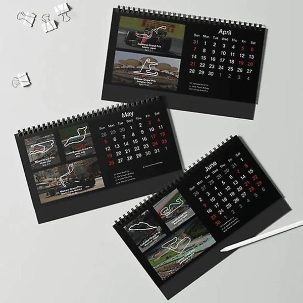 2024 F 1 Skrivebords Kalender  THE 2024 FORMULA1 KALENDER A  (YJD) Free Size Black