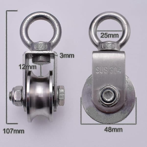 Lyftblock 500kg med 2 kullager, block för kabel, 48mm block[YJD]